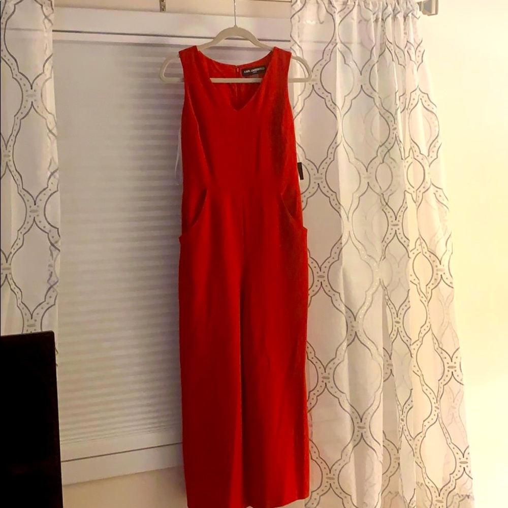 Karl Lagerfeld Red Jumpsuit